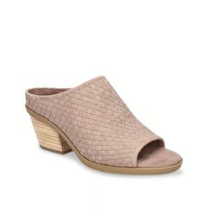 Bella Vita Alivia Block Heel Peep Toe Mule Slip On Shoes Womens 7.5 Sandals